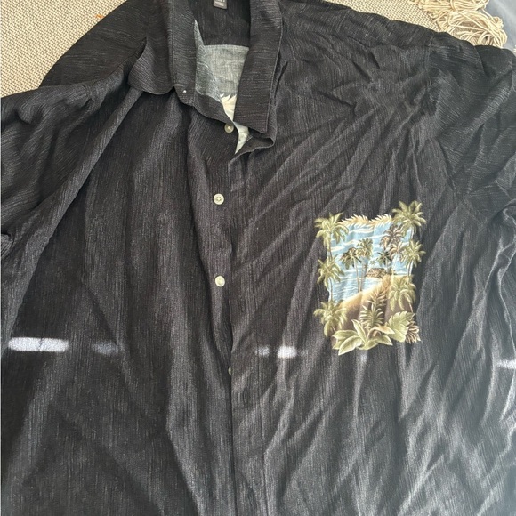 croft and barrow 2xlt Tops Button Down Shirt Men’s Gray With Beach Graphic Print - Picture 5 of 10